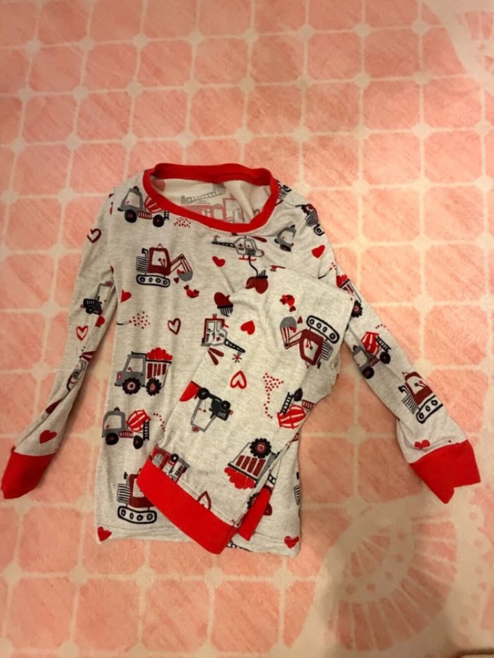 Little Sleepies LunaLuxe Bamboo Pajama Set Construction Truck Print 2T EUC